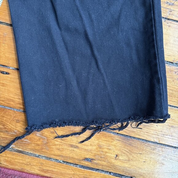 Vintage Solo Semore Jeans Mens 32W Black Baggy Wide Leg Freyed - Picture 6 of 11